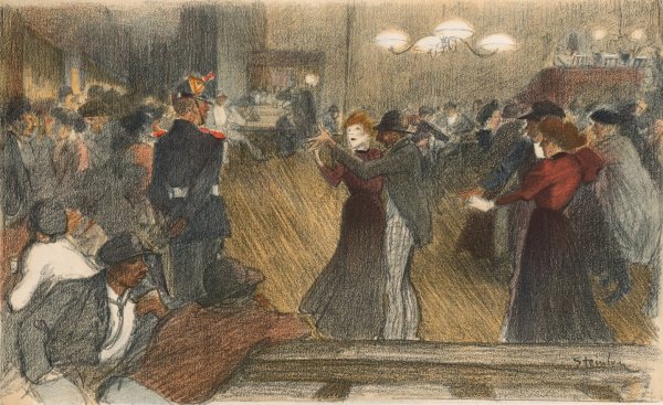 Main Product Photo of Bal de Barriere  Painting by Theophile Alexandre Steinlen