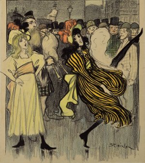 Danseuse ecossaise dans une rue de Londres by Theophile Alexandre Steinlen Oil Painting