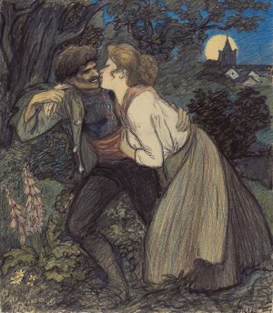 La chienne au loup by Theophile Alexandre Steinlen Oil Painting