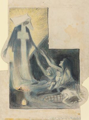 La mort des pauvres-Baudelaire by Theophile Alexandre Steinlen Oil Painting