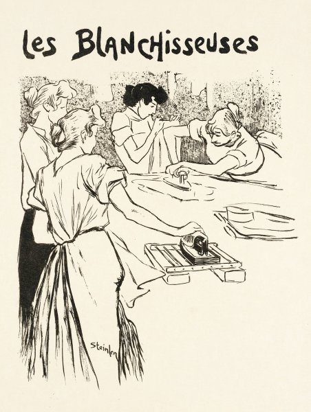 Main Product Photo of Les Blanchisseuses  Painting by Theophile Alexandre Steinlen