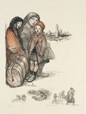 Refugies by Theophile Alexandre Steinlen Oil Painting