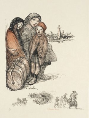 Refugies by Theophile Alexandre Steinlen Oil Painting