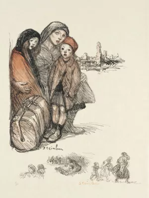 Refugies by Theophile Alexandre Steinlen Oil Painting