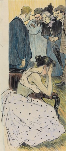 Sa famille by Theophile Alexandre Steinlen Oil Painting