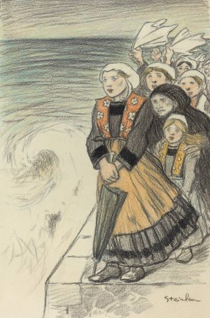 Sailors' Wives by Theophile Alexandre Steinlen Oil Painting
