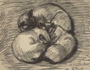 The Cats - Tsching, Batzar and Blanc-Blanc by Theophile Alexandre Steinlen Oil Painting