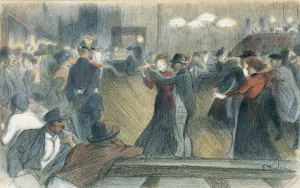 The Dance by Theophile Alexandre Steinlen Oil Painting