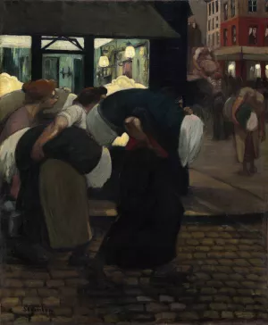 The Laundresses by Theophile Alexandre Steinlen Oil Painting