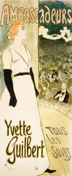 Yvette Guilbert by Theophile Alexandre Steinlen Oil Painting