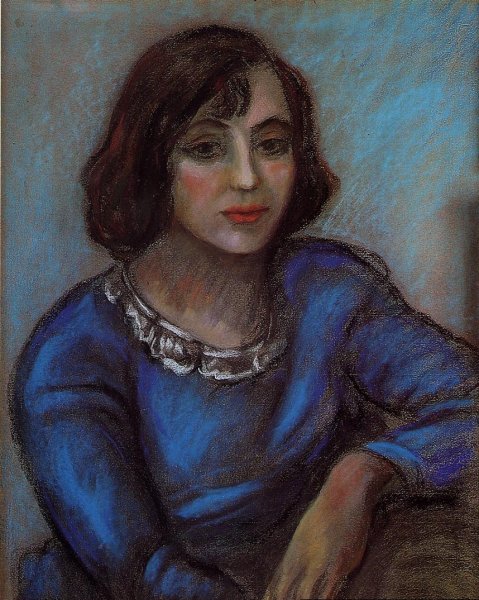 Portrait of a Young Woman by Theophile-Alexandre Steinlin - Hand-Painted Oil Painting Reproduction