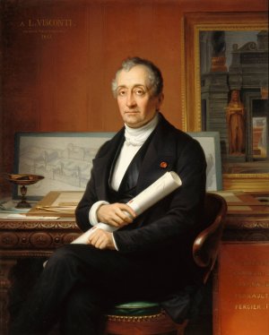 Louis Visconti by Theophile Auguste Vauchelet Oil Painting