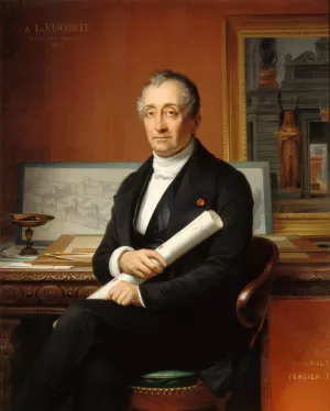 Louis Visconti by Theophile Auguste Vauchelet Oil Painting