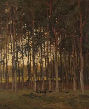 View in the Woods by Theophile De Bock Oil Painting
