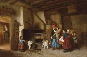 Bedtime! by Theophile Duverger Oil Painting