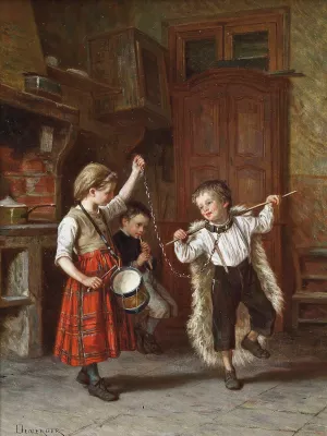 Dancing Bears by Theophile Duverger Oil Painting