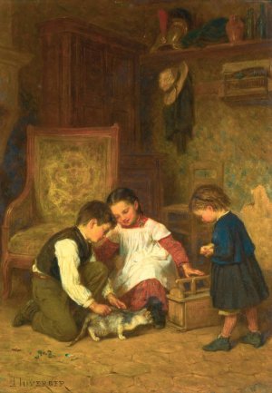 Le Chat by Theophile Duverger Oil Painting