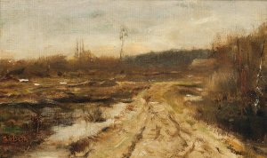 A Country Path by Theophile Emile Achille De Bock Oil Painting
