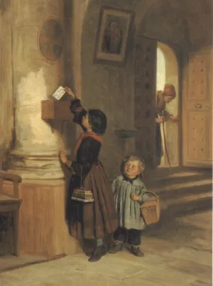 Lettre Au Bon Dieu by Theophile-Emmanuel Duverger Oil Painting