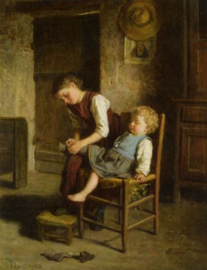 Soeurs by Theophile-Emmanuel Duverger Oil Painting