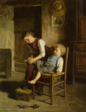 Soeurs by Theophile-Emmanuel Duverger - Oil Painting Reproduction