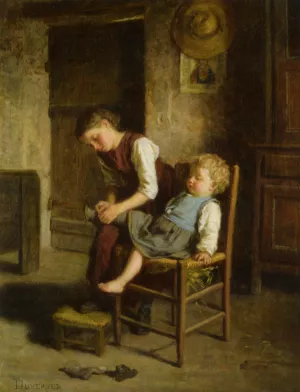 Soeurs by Theophile-Emmanuel Duverger Oil Painting
