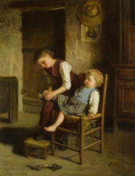 Main Product Photo of Soeurs Painting by Theophile-Emmanuel Duverger