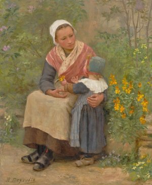 Avril en Bretagne by Theophile Louis Deyrolle Oil Painting