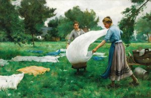La Lessive by Therese-Marthe-Francoise Cotard-Dupre Oil Painting
