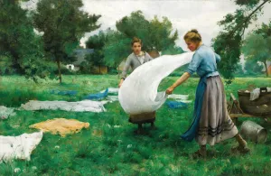La Lessive by Therese-Marthe-Francoise Cotard-Dupre Oil Painting