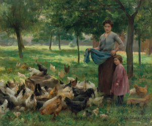 Sous les arbres by Therese-Marthe-Francoise Cotard-Dupre Oil Painting