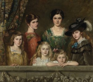 De zes dochters Boissevain by Therese Schwartze Oil Painting