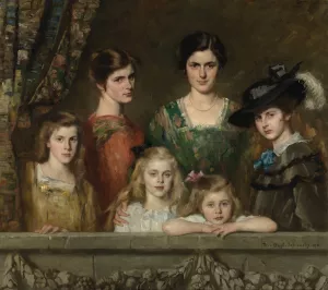 De zes dochters Boissevain by Therese Schwartze Oil Painting