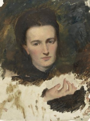 Portret van een vrouw by Therese Schwartze Oil Painting