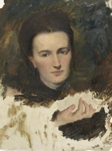 Portret van een vrouw by Therese Schwartze - Hand-Painted Oil Painting Reproduction