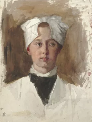 Portret van een weesmeisje by Therese Schwartze Oil Painting