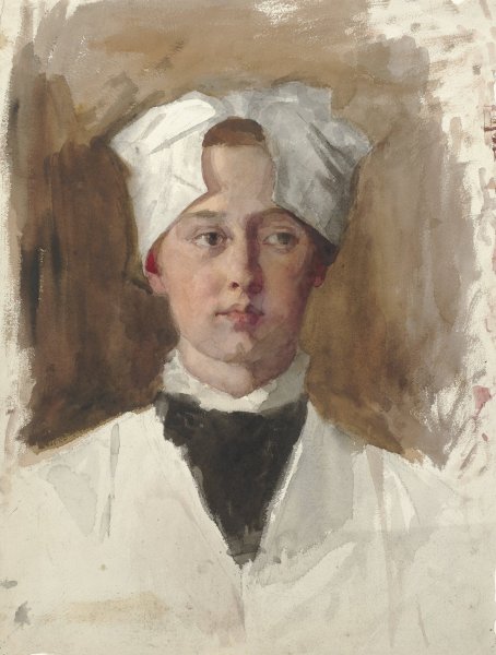 Portret van een weesmeisje  by Therese Schwartze - Hand-Painted Oil Painting Reproduction