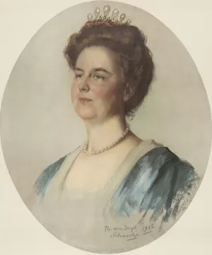 Portret van Wilhelmina, koningin der Nederlanden by Therese Schwartze Oil Painting