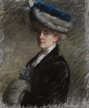 Self Portrait by Therese Schwartze Oil Painting