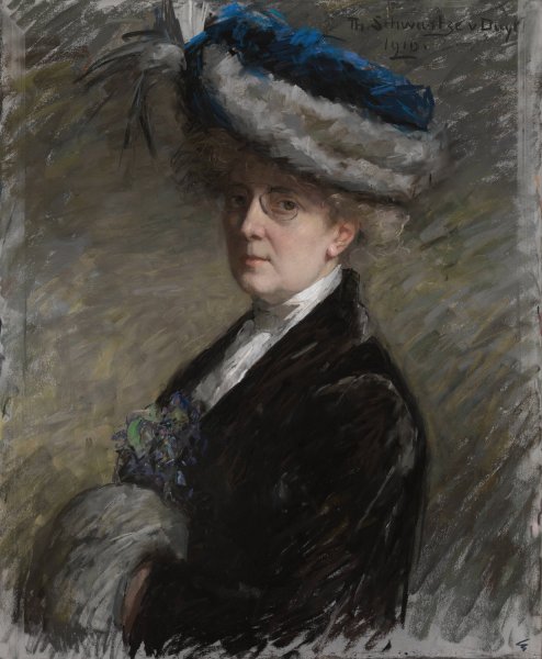 Self Portrait  by Therese Schwartze - Hand-Painted Oil Painting Reproduction