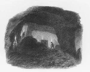 In the Valley of Wyoming, Pennsylvania Interior of a Coal Mine, Susquehanna painting by Thomas Addison Richards