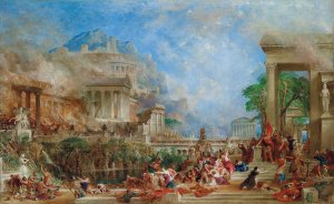 The Sack Of Corinth by Thomas Allom Oil Painting
