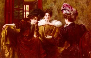 No! Gossip by Thomas Benjamin Kennington - Oil Painting Reproduction