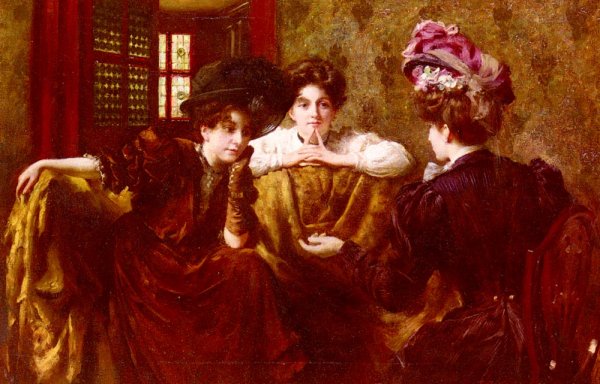 Main Product Photo of No! Gossip Painting by Thomas Benjamin Kennington
