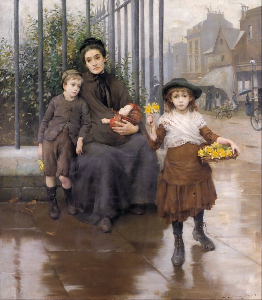 Main Product Photo of The pinch of poverty  Painting by Thomas Benjamin Kennington