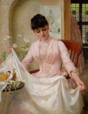 The Wedding Dress by Thomas Benjamin Kennington Oil Painting