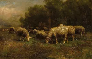 Sheep at Pasture by Thomas Bigelow Craig Oil Painting
