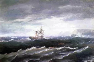 Ship at Sea also known as Shipwreck by Thomas Birch Oil Painting