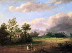 Strolling Along a Country Road by Thomas Birch - Oil Painting Reproduction