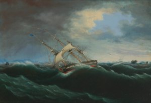The Constitution by Thomas Birch Oil Painting